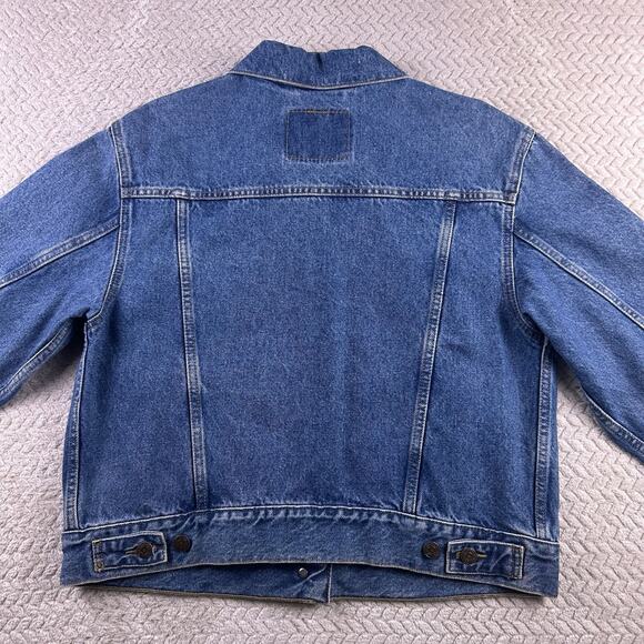 Vintage Levis Trucker Jacket Womens Large Denim Cropped Y2K 2001 Biker Grunge - Picture 5 of 16